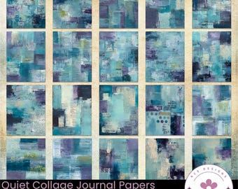 Quiet Collage Journal Papers, Soft Grunge Mixed Media Backgrounds (Digital Download)
