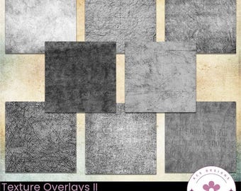 Texture Overlays II: Digital Paper, Grayscale, Grunge (Digital Download)
