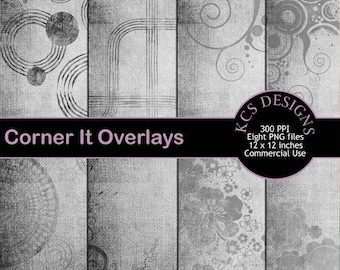 Corner It Paper Overlays: Textura de Tela, Scrapbook e Junk Journal (Download Digital)