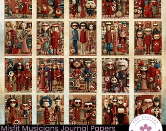Misfit Musicians Journal Papers, Surreal Music Backgrounds (Digital Download)