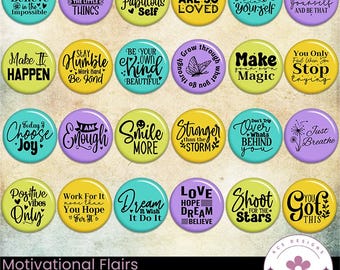 Motivational Flair Buttons: Scrapbook Brads (Digital Download)
