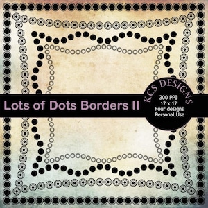 Lots of Dots Borders II, Digital Scrapbook Seitenvorlagen, Kantenrand-Vorlage, Scrapbook-Layout-Vorlage