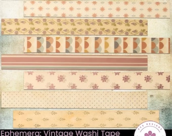 Ephemera: Vintage Washi Tape, Printable Junk Journal Ephemera (Digital Download)