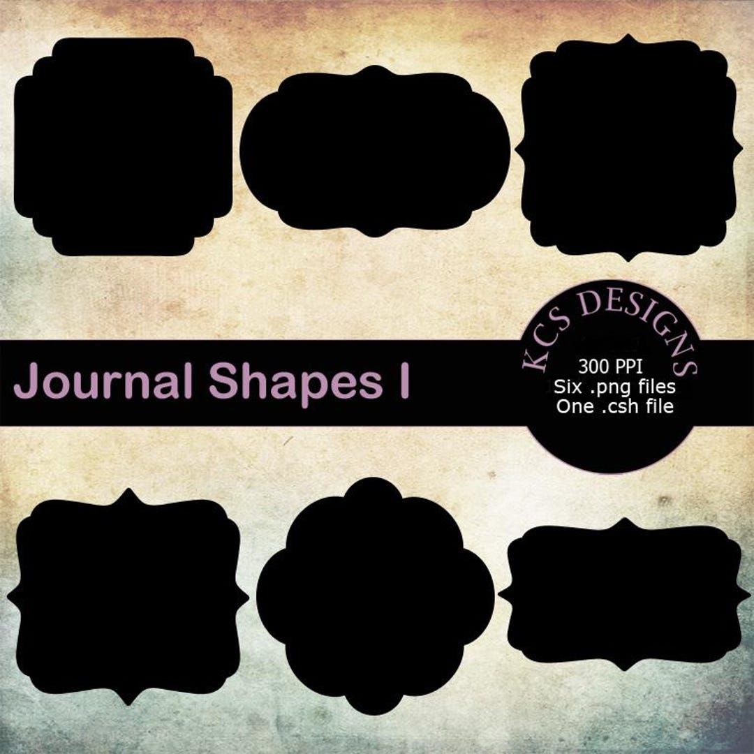 Shape Journal Journal Shapes I: Digital Scrapbook Templates (PNG, CSH) - Etsy
