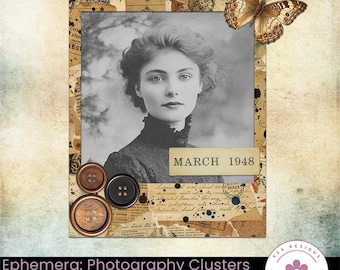 Ephemera: Photography Clusters, Junk Journal Ephemera, Build your own creations (Digital Download)
