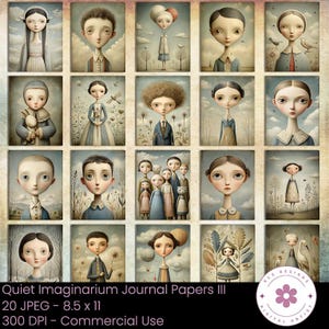 Quiet Imaginarium Journal Papers III, Art fantastique, Papiers mélancolie, Art surréaliste, Papiers étranges, Papier de scrapbooking, Papier de journal indésirable