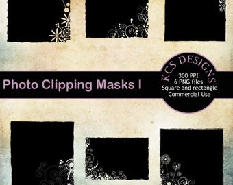 Photo Clipping Masks I: Decorative Grunge Edge Frames (Digital Download)