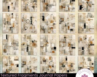 Vintage papier met textuur: collage met gemengde media, plakboek (digitale download)
