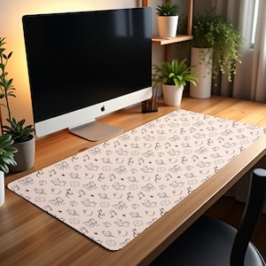 Coquette Desk Mat Cute Kawaii Mousepad Aesthetic Girly Office Decor Large Gaming Pad Gift for Cozy Gaming Room & Soft Desk Setup