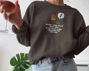 Stardew Valley Sea Cucumber Sweatshirt, Funny Gamer Gift, Farmcore Sweatshirt, Pixel Art Sweatshirt, Cozy Sweatshirt, Retro Gaming Apparel