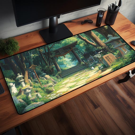 Kawaii Anime Desk Mat Cute, Cozy, Floral Aesthetic for Gaming Workstations Ideal Gift for Gamers Office Decor