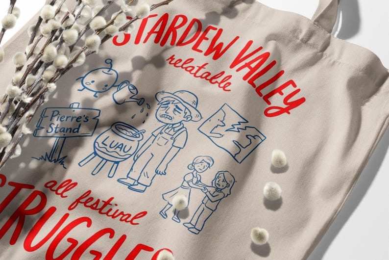 Relatable Merch Stardew Valley Tote Farming Simulator Indie Games Cozy Gaming Relatable ...