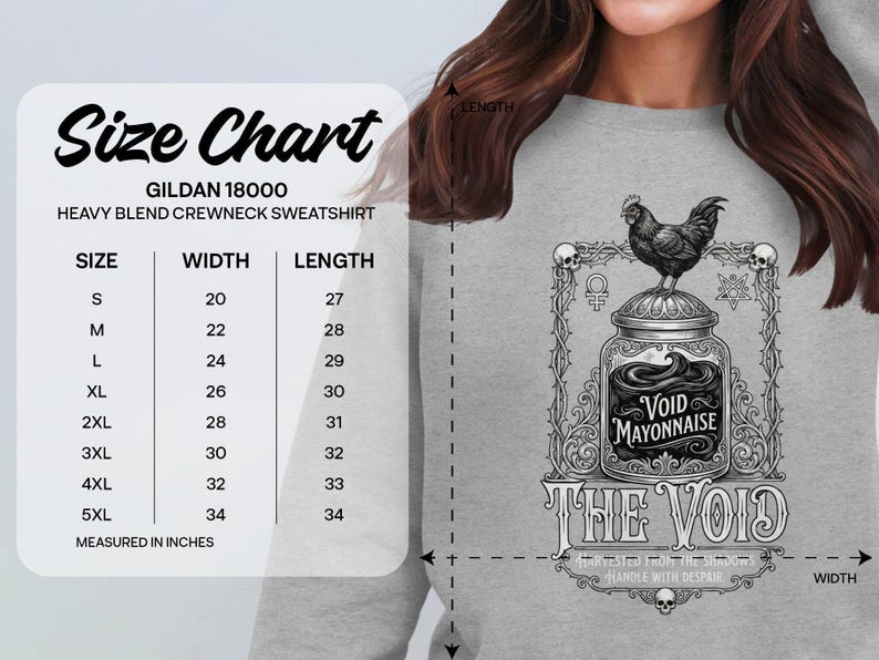 Void Mayonnaise The Void Sweatshirt, Funny Distressed Gothic Design, Heavy Blend Crewneck, Comfortable Casual Wear, Unisex Gift Idea