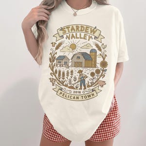 Stardew Valley Pelican Town 2016 Shirt, Video Game Farm Life Tee, Gaming Gift, Farmer Graphic, Indie Game Fan, Cute Animals
Stardew Valley