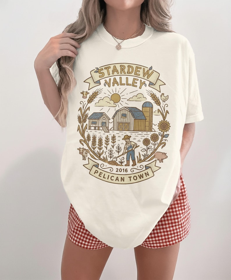 Stardew Valley Pelican Town 2016 Shirt, Video Game Farm Life Tee, Gaming Gift, Farmer Graphic, Indie Game Fan, Cute Animals
Stardew Valley