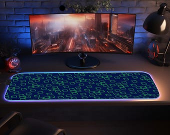 RGB Gaming Keyboard Desk Mat Large LED Mouse Pad with Non-Slip Base for Gamers and Office Use Perfect Gaming Accessories Gift