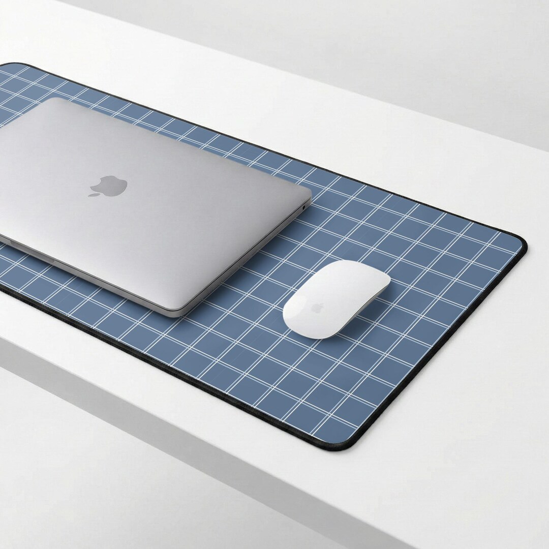 Grid Pattern Desk Mat Mouse Pad Modern Office Desk Pad Checkered ...