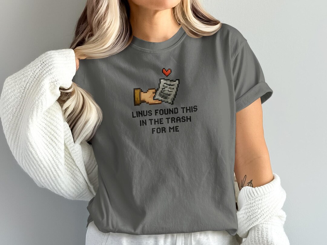 Garbage Linus Linus Trash Note Stardew Valley T-shirt, Pixel Art Cozy Gaming Tee ...