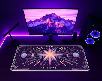 The Star Tarot Card Large Desk Mat Celestial Witchy Mouse Pad for Home Office Aesthetic Gaming Setup and Tarot Lovers