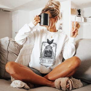 Funny Graphic Sweatshirt, Cozy Casual Wear, Unique Design, Coffee Lover Gift, Trendy Lounge Apparel, Quirky Casual Outfit