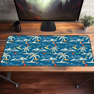 Surfing Mouse Pad Ocean Wave Desk Mat Beach Theme Large Mousepad Surfer Gift Summer Decor for Work from Home & Creative Workspaces