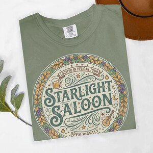 Starlight Saloon T Shirt, Pelican Town Shirt, Vintage Inspired Tee, Retro Saloon Graphic Tee, Open Nightly Shirt, Unisex Graphic Top