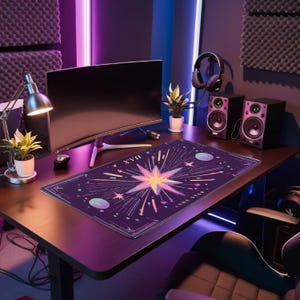 The Star Tarot Card Large Desk Mat Celestial Witchy Mouse Pad for Home Office Aesthetic Gaming Setup and Tarot Lovers image 3