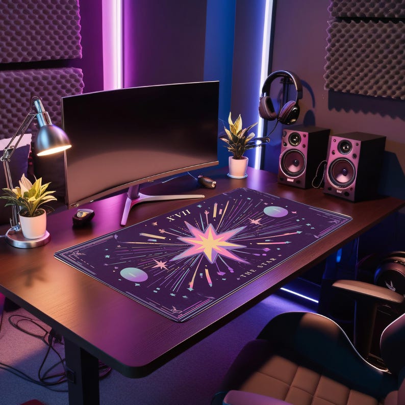 The Star Tarot Card Large Desk Mat Celestial Witchy Mouse Pad for Home Office Aesthetic Gaming Setup and Tarot Lovers image 3