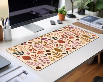 Mushroom Mouse Pad XXL Nature Desk Mat Botanical Cute Keyboard Mat Whimsigoth Decor Large Gaming Mousepad Gift for Cottagecore Fans