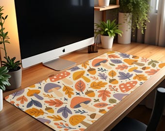Mushroom Mouse Pad Cottagecore Desk Mat XXL Gaming Mousepad Fall Decor Cute Aesthetic Office Accessories Gift for Nature Lover