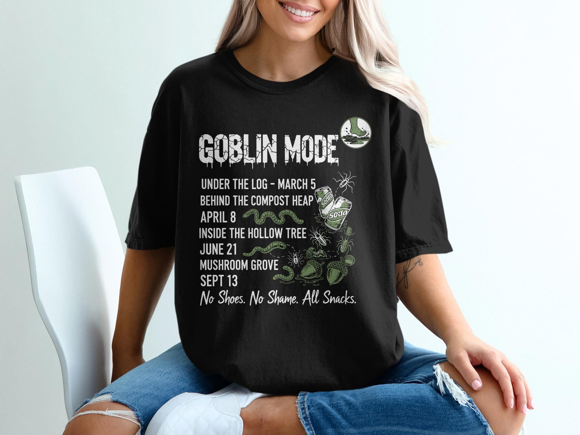 Goblin Mode T-shirt, No Shoes All Snacks Tee, Gen Z Millenial