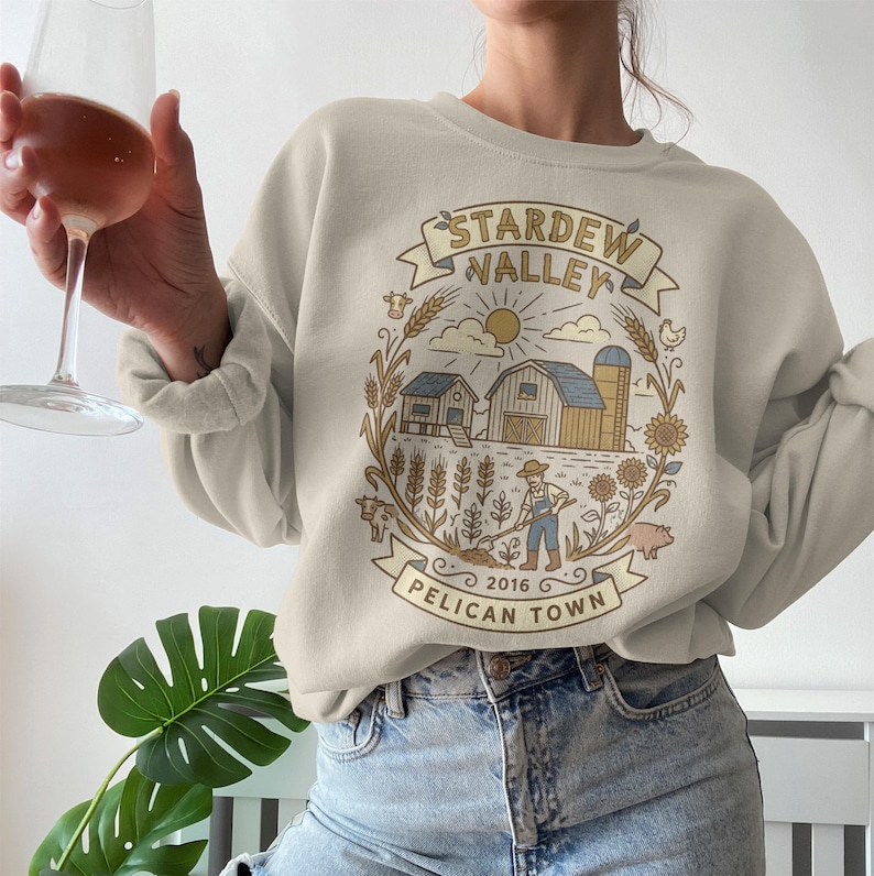 Stardew Valley Pelican Town 2016 Farmer, Cozy Farm Life Gaming, Retro Pixel Art Inspired, Barn Silo Animals Harvest Design
Stardew Valley