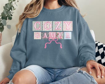 Cozy Gamer Sweatshirt, Stardew Valley Gift, Gamer Girl Gift, Cozy Gaming Merch, Gamer Birthday Gift, Gift for Gamer Girl, Cute Sweatshirt