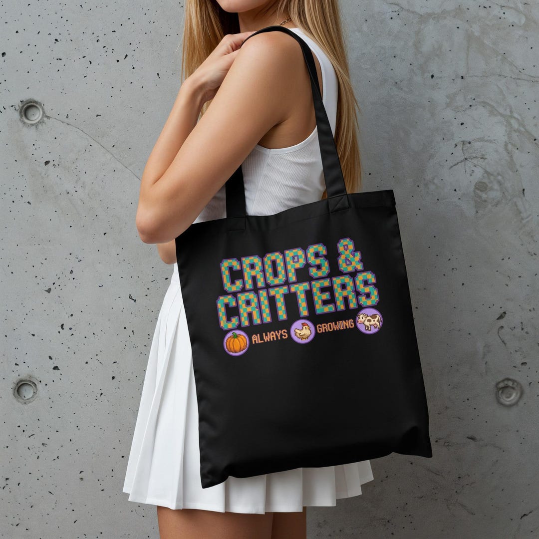 Farming Sim Merch Stardew Valley Tote Bag Farming Simulator Indie Games Cozy Gaming Pixel ...