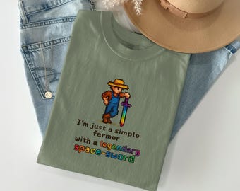 Shirt Stardew Valley, legendarisch ruimtezwaard, pixelart T-shirt, gezellig gaming-T-shirt, indievideogame, Stardew-merchandise, cadeau voor gamer
