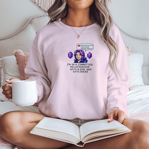 Funny I'm In A Committed Relationship With A Girl Who Eats Rocks Sweatshirt, Gift for Rock Lovers, Comfy Graphic Pullover