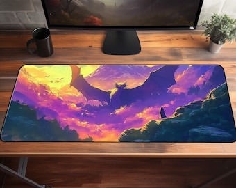 ドラゴンデスクマット ダークファンタジー マウスパッド 大型デスク