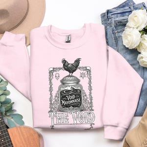 Funny Chicken Sweatshirt, Void Mayonnaise Shirt, Unique Graphic Sweatshirt, Quirky Rooster Top, Cool Vintage Style Pullover