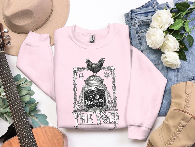 Funny Chicken Sweatshirt, Void Mayonnaise Shirt, Unique Graphic Sweatshirt, Quirky Rooster Top, Cool Vintage Style Pullover