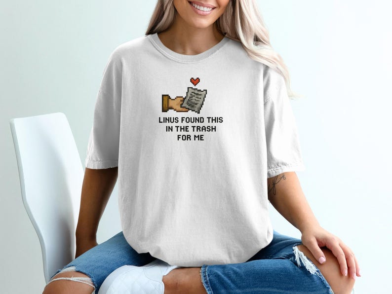 Garbage Linus Linus Trash Note Stardew Valley T-shirt, Pixel Art Cozy Gaming Tee ...
