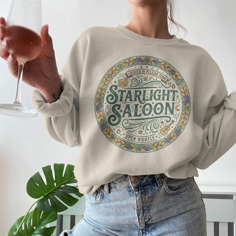 Starlight Saloon Sweatshirt, Vintage Graphic Pullover, Cozy Unisex Apparel, Retro Style Sweatshirt, Casual Outfit, Gift for Friends