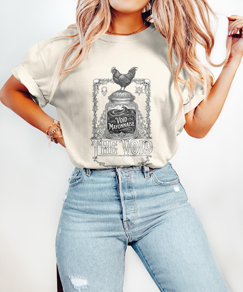 Void Mayonnaise The Void T-Shirt, Funny Graphic Tee, Humor Shirt, Quirky Design T-Shirt, Trendy Casual Wear, Unique Gift Idea