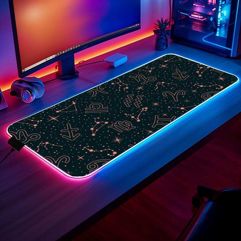 a computer desk with a computer on it