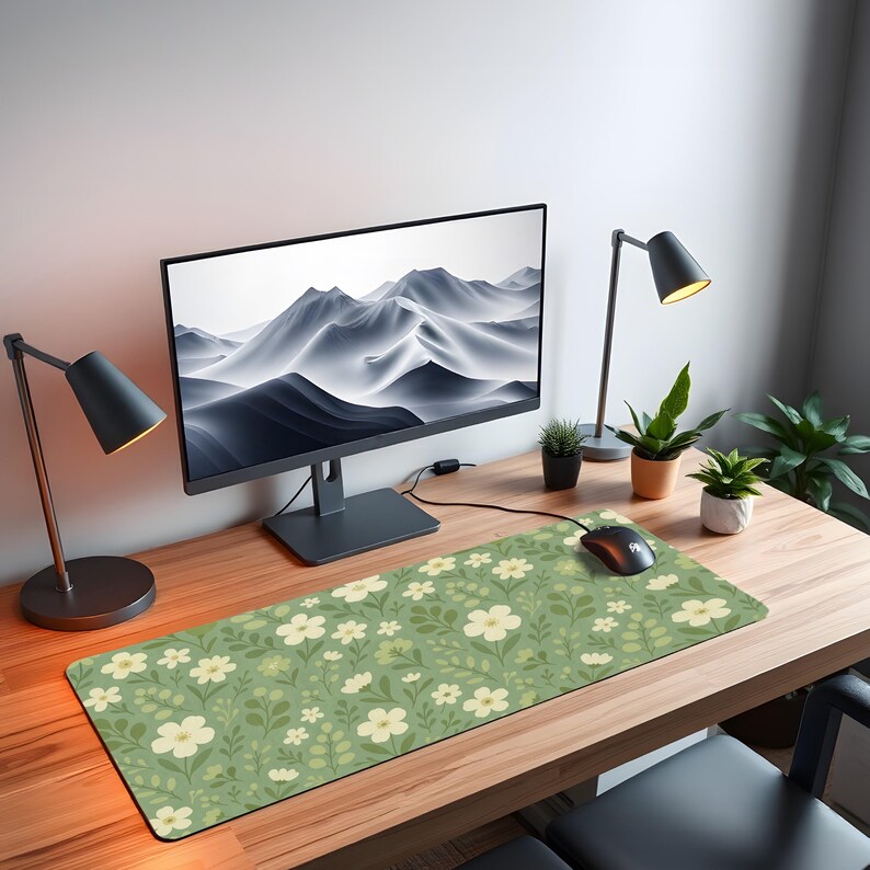 Alfombrilla de ratón XXL de anime para gamer, tapete de juego TCG, lindo accesorio de configuración grande, regalo acogedor para gamers amantes de las plantas y las mejores estaciones de batalla. imagen 5