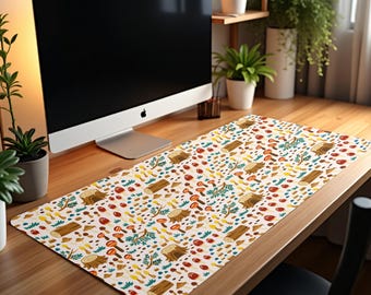 Mushroom Desk Mat Woodland Mouse Pad XXL Kawaii Cottagecore Keyboard Mat Whimsigoth Aesthetic Nature Desk Decor & Cute Accessories