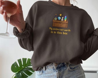 My Entire Net Worth Stardew Valley Sweatshirt Pixel Art Chest Tee Gamer Shirt Farmcore Gift Idea Cozy Gaming Stardew Merch Cottagecore Tee