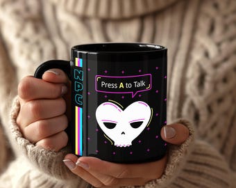 Taza de café para gamers, acogedora taza para juegos, regalo geek para él o ella, accesorio para amantes de los videojuegos, divertidos regalos de juegos para nerds, fanáticos de la configuración y la mercancía.