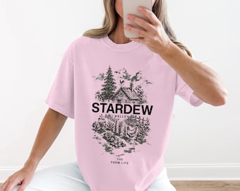 Stardew Valley Tee gezellige gaming trui gamer meisje kleding indie game fan cadeau Stardew kip boerderij pelikaan stadsleven gezellig esthetisch shirt