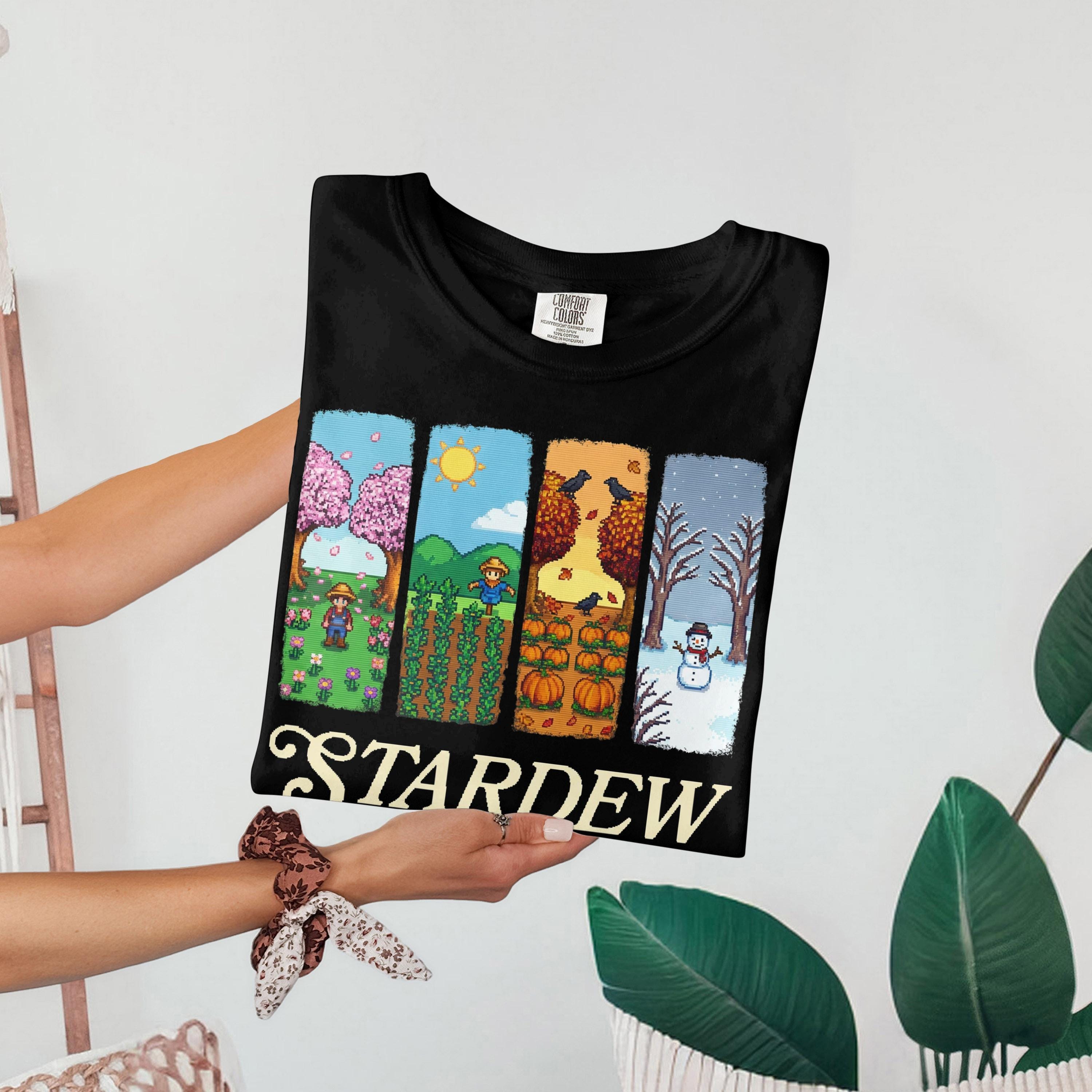 Farming Sim Merch Stardew Valley Shirt Sweatshirt, Seasons Pixel Art Tee, Cozy Gaming ...