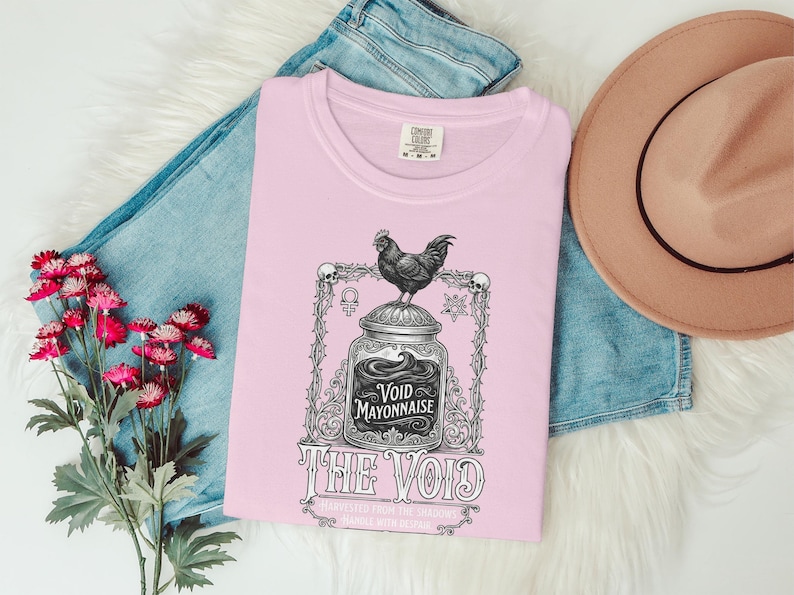 Gothic T Shirt, Void Mayonnaise Graphic Tee, Occult Inspired Clothing, Unique Unisex Top, Vintage Aesthetic, Alternative Fashion